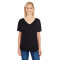 T-shirt Flowy pour femme à manches courtes et col en V en Triblend Fleck de Threadfast
