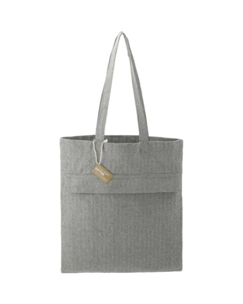 Recycled Cotton Herringbone Tote w/Zip Pocket