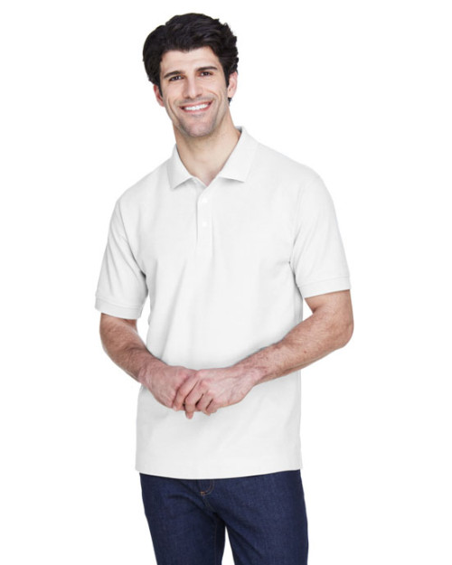 Polo pour homme de taille longue à manches courtes en piqué Pima de Devon & Jones