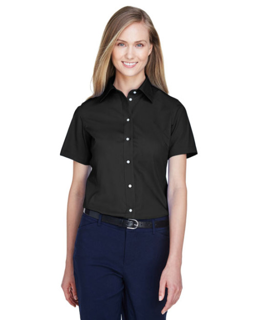 Ladies' Crown Woven Collection™ Solid Broadcloth Short-Sleeve Shirt