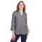 Collection Crown pour femme Blouse extensible en chambray pinpoint à manches 3/4