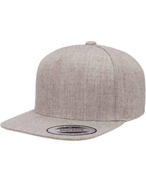 Casquette snapback classique à visière plate structurée à 5 panneaux pour adulte